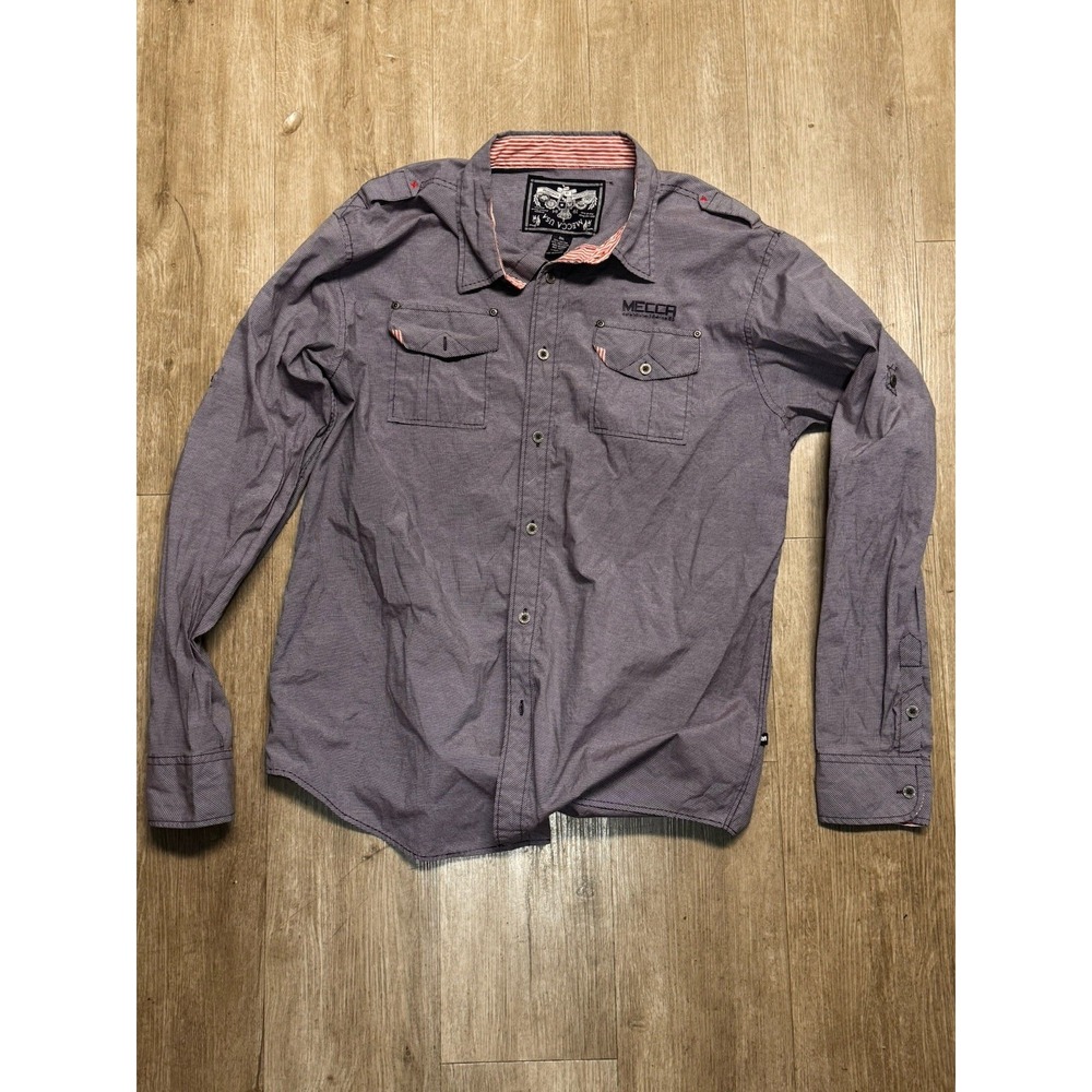 Mecca USA Mecca USA Long Sleeve Button-Up Utility Shirt Men's 2XL Gray Workwear